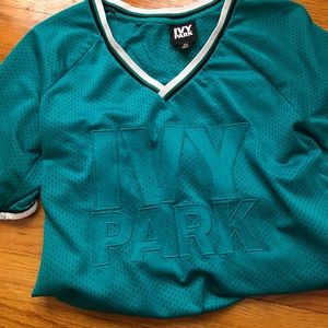 Ivy Park x Topshop - Teal Mesh Jersey